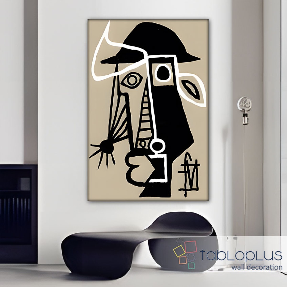 Abstract Man with a Hat Textured Partial Oil Painting